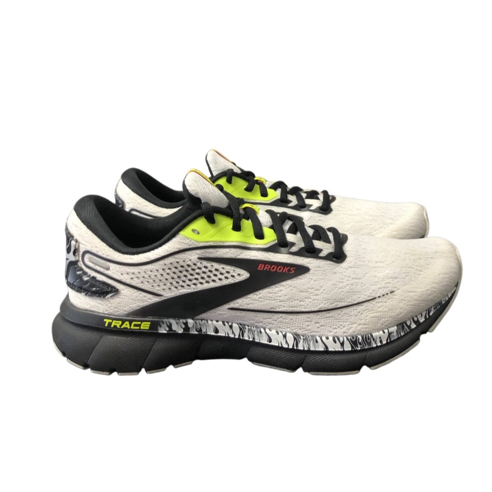 Brooks Men’s Trace 2 Sneakers- White/Black/Nightlife- SIZE 8 Medium (D)
